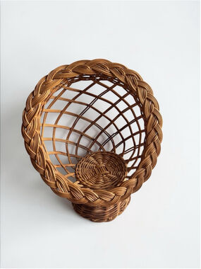 Wicker Wall Basket Shelf Vintage Boho Decor 12x10